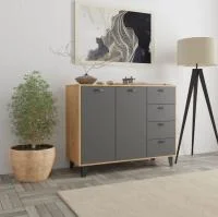 Комод Катрин-12 дуб крафт золотой/графит серый Комод Катрин-12 дуб крафт золотой/графит серый