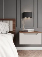 Тумба прикроватная подвесная Роза орех франклин/бежевый скин тренто Тумба прикроватная подвесная Роза орех франклин/бежевый скин тренто