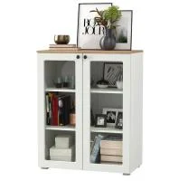 Шкаф-витрина (тумба) Остин 16.394.01 белый шагрень/дуб крафт золотой Шкаф-витрина (тумба) Остин 16.394.01 белый шагрень/дуб крафт золотой