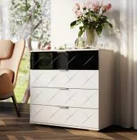 Комод Кимберли КМ-01 ясень белый/белый глянец Комод Кимберли КМ-01 ясень белый/белый глянец