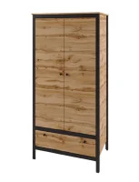 Шкаф Лофт SZF2D1S дуб вотан/черный