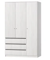 Шкаф 3-створчатый Кэт-1 высокий ясень анкор светлый/графит