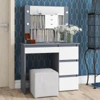 Стол косметический с подсветкой Сура графит/белый Стол косметический с подсветкой Сура графит/белый