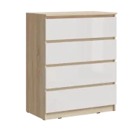 Комод Челси 800 (4 ящика) дуб сонома/белый глянец Комод Челси 800 (4 ящика) дуб сонома/белый глянец
