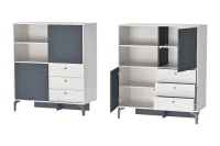 Комод Лион К-1 ясень анкор светлый/графит Комод Лион К-1 ясень анкор светлый/графит