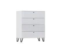 Комод Оливия 4 ящика белый/белый глянец Комод Оливия 4 ящика белый/белый глянец