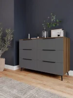 Комод Роза 1300 орех франклин/графит скин ройс Комод Роза 1300 орех франклин/графит скин ройс