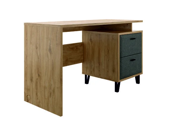 Стол письменный Грейс BIU2S дуб наварра/графит