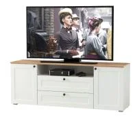 Тумба под ТВ Остин 16.47 белый шагрень/дуб крафт золотой