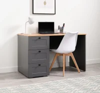 Стол письменный Остин 12.159 серый графит/дуб крафт золотой