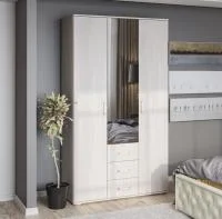 Шкаф 3-х створчатый Белла ясень белый