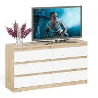 Комод на шесть ящиков МК 1380.6 дуб сонома/белый Комод на шесть ящиков МК 1380.6 дуб сонома/белый