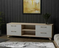Тумба под ТВ с нишей Копенгаген дуб сонома/белый матовый