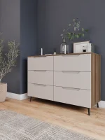 Комод Роза 1300 орех франклин/бежевый скин тренто Комод Роза 1300 орех франклин/бежевый скин тренто