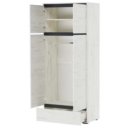 Шкаф Гретта 4С1Я дуб крафт белый/антрацит