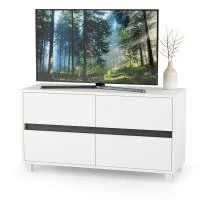 Тумба под ТВ Квадро 13.277 белый шагрень/чёрный