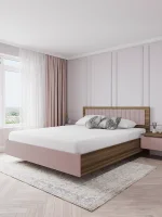 Кровать Роза 160 орех франклин/пудра скин тренто Кровать Роза 160 орех франклин/пудра скин тренто