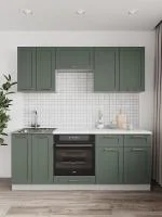 Кухонный гарнитур Квадро 2м оливково-зеленый Кухонный гарнитур Квадро 2м оливково-зеленый