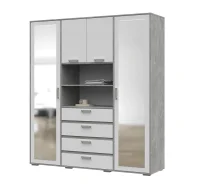 Шкаф с зеркалом Денвер ШК-02 ателье светлый/белый