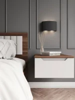 Тумба прикроватная подвесная Роза орех франклин/белый софт тренто Тумба прикроватная подвесная Роза орех франклин/белый софт тренто