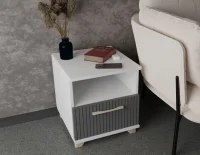 Тумба прикроватная Копенгаген с ящиком белый/серый графит Тумба прикроватная Копенгаген с ящиком белый/серый графит