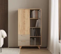 Шкаф-витрина Ньерд дуб вотан/ива пепельная