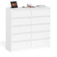 Комод десять выдвижных ящиков МК 1200.10 белый Комод десять выдвижных ящиков МК 1200.10 белый