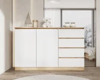 Комод Охта Лайт 1600.4 дуб вотан/белый Комод Охта Лайт 1600.4 дуб вотан/белый