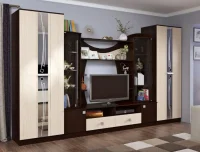 Модульная гостиная Гамма-15 NEW венге/дуб беленый