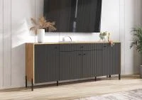 Комод Оливия (металл) дуб крафт/браш графит Комод Оливия (металл) дуб крафт/браш графит