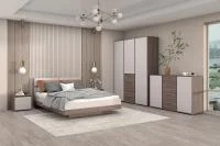 Модульная спальня Ника шимо темный/кашемир Модульная спальня Ника шимо темный/кашемир