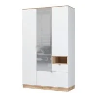 Шкаф 3-х створчатый с зеркалом Юкки ШК1Я-1350 дуб делано/белый