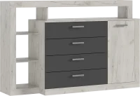 Комод Ангара дуб крафт белый/графит Комод Ангара дуб крафт белый/графит