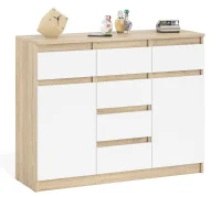Комод с ящиками и дверками МК 1200.4 дуб сонома/белый Комод с ящиками и дверками МК 1200.4 дуб сонома/белый