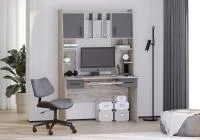 Стол рабочий 6-0604 Бета дуб крафт серый/графит