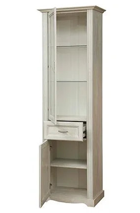 Шкаф-витрина Сохо 32.06 бетон пайн белый