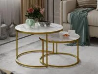 Стол журнальный Вега золото, стекло белый мрамор Стол журнальный Вега золото, стекло белый мрамор