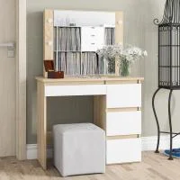 Стол косметический с подсветкой Сура дуб сонома/белый Стол косметический с подсветкой Сура дуб сонома/белый