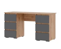 Письменный стол Хелен ПС-02 серый графит/дуб крафт золото