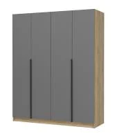Шкаф 4-х створчатый Лион ШК-03 дуб крафт/графит серый