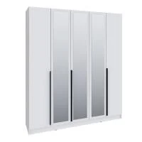 Шкаф Мадрид (2,0) с зеркалом и 3 ящиками внутри белый