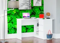 Угловой компьютерный стол МС-16 правый белый