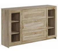 Тумба Сириус 2 двери со стеклом и 3 ящика дуб сонома (156х95) Тумба Сириус 2 двери со стеклом и 3 ящика дуб сонома (156х95)