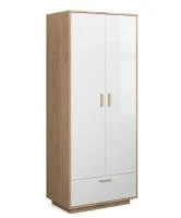 Шкаф Эго Шк-1 (ПД) дуб крафт золотой/белый глянец