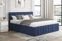 Кровать Лана 140х200 с подъемным механизмом, велюр синий софт Кровать Лана 140х200 с подъемным механизмом, велюр синий софт