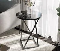 Стол журнальный ДП 1-03-05 исп.2 черный, стекло мрамор черный Стол журнальный ДП 1-03-05 исп.2 черный, стекло мрамор черный