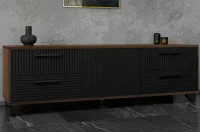 Тумба под ТВ со створкой Копенгаген венге/черный матовый