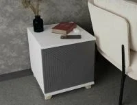 Тумба прикроватная со створкой Копенгаген белый/серый графит Тумба прикроватная со створкой Копенгаген белый/серый графит