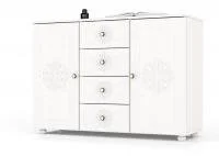 Комод Онега К-17 дуб беленый/белый вельвет Комод Онега К-17 дуб беленый/белый вельвет