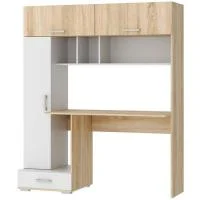 Стол компьютерный ПКС-1 дуб сонома/белый глянец